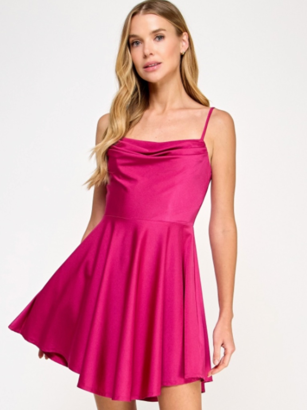 City Studios Juniors' Draped-Top Skater Dress - Med Purple